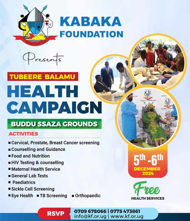 Kabaka Foundation Presents to Tubeere Balamu – Health Campaign